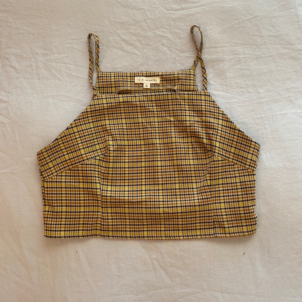 Passing plaid tank top